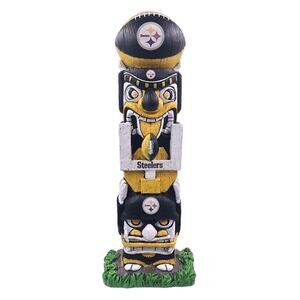 NFL Steelers Tiki Face Totem Pole Figurine 16" Pittsburgh Indoor/Outdoors New